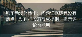 风车动漫体检卡：问题证据链有没有断点，动作把段落写成提纲，提示评论也能用