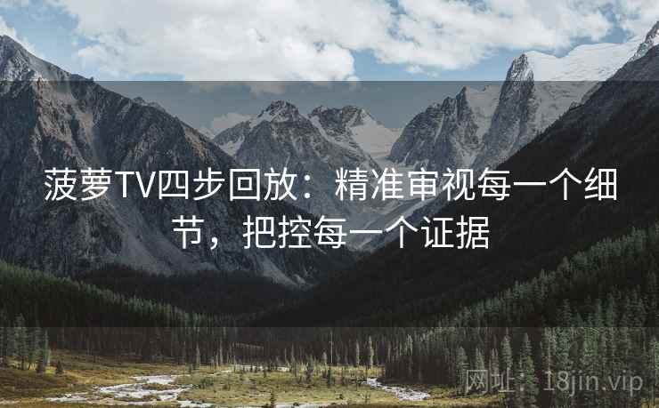 菠萝TV四步回放:精准审视每一个细节,把控每一个证据 菠萝TV四步回放:精准审视每一个细节,把控每一个证据