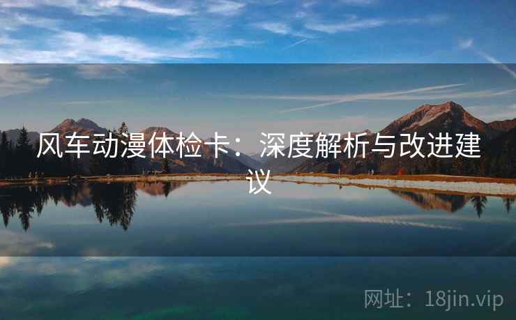 风车动漫体检卡:深度解析与改进建议 风车动漫体检卡:深度解析与改进建议